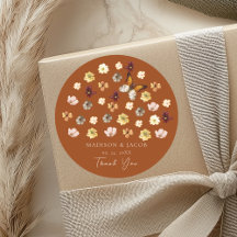 Autocollants de mariage bohème fleur sauvage orang