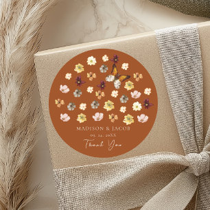 Autocollants de mariage bohème fleur sauvage orang