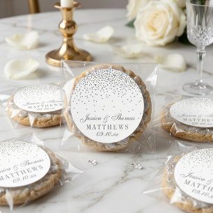 Autocollants de mariage confettis argentés Glamour