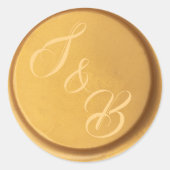 Autocollants de mariage de cire d'or Monogram pers (Devant)