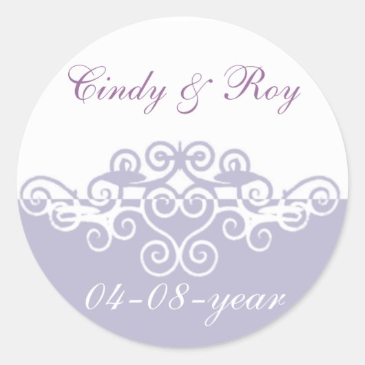 Autocollants de mariage de lavande (Devant)
