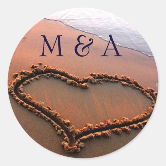 autocollants de mariage de plage (Devant)