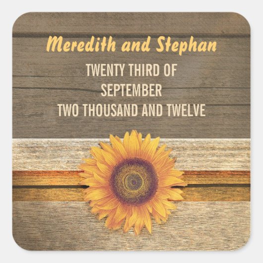 autocollants de mariage de tournesol (Devant)