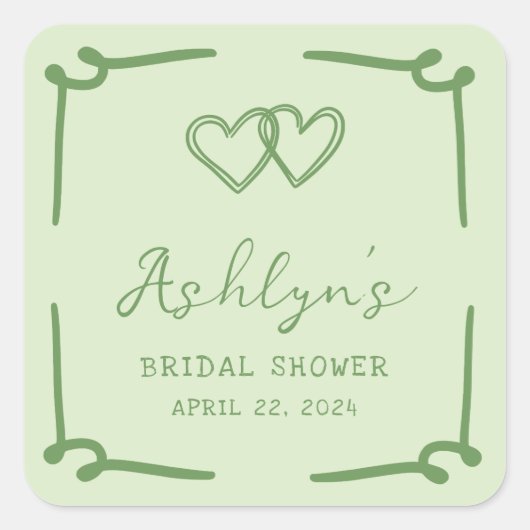 Autocollants de mariage dessinés à la main en form (Devant)