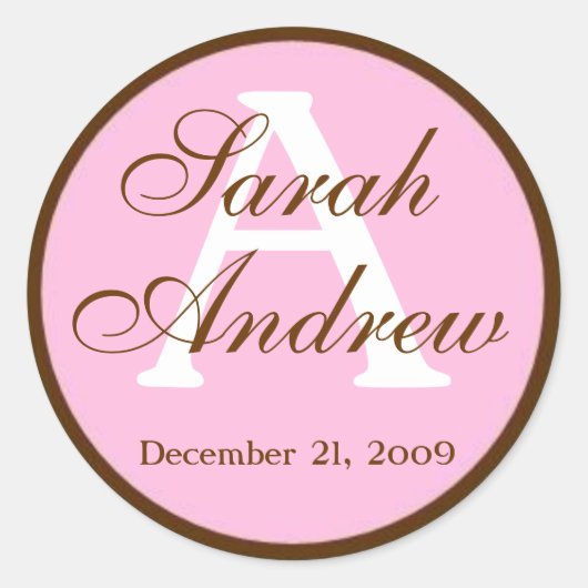 Autocollants de mariage élégants personnalisés (Devant)
