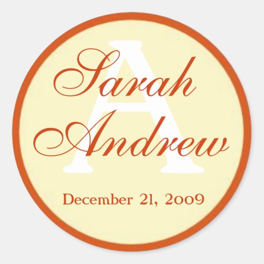 Autocollants de mariage élégants personnalisés (Devant)