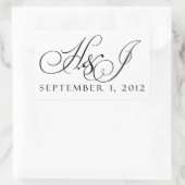 Autocollants de mariage en noir et blanc personnal (Sac)