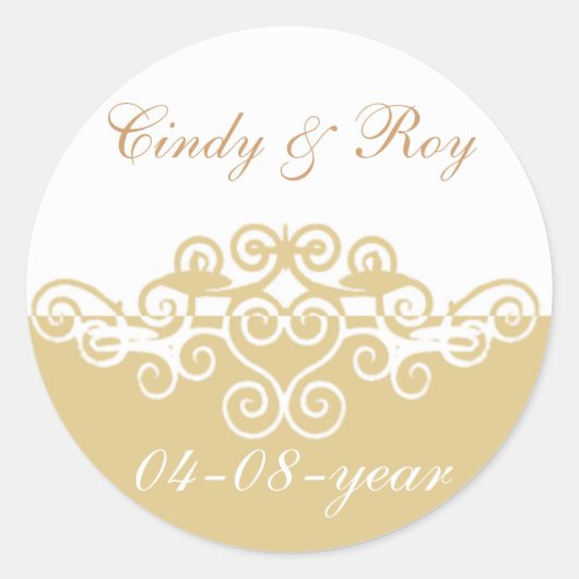 autocollants de mariage en or (Devant)