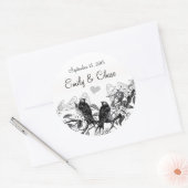 Autocollants de mariage fleurs blanches oiseaux vi (Enveloppe)