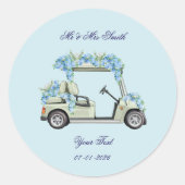 Autocollants de mariage floraux avec Hydrangea Ble (Devant)