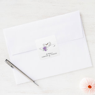Autocollants de mariage floraux coeur couple de cy