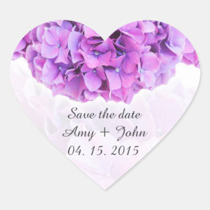 Autocollants de mariage hydrangea violet hydrangea