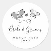 Autocollants de mariage jouant avec design papillo (Devant)