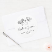Autocollants de mariage jouant avec design papillo (Enveloppe)