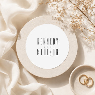 Autocollants de mariage minimalistes modernes noir