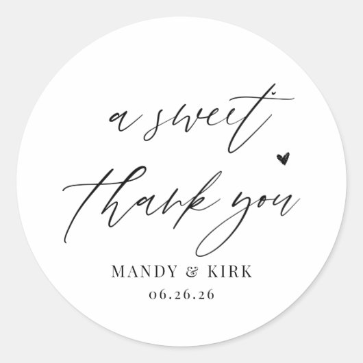 Autocollants de mariage Modern Script merci (Devant)
