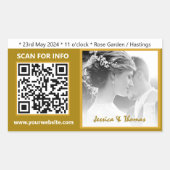 Autocollants de mariage modernes, QR Code, Photo, (Devant)