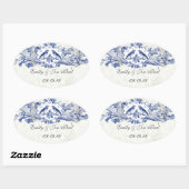 Autocollants de mariage Oiseaux Bleu Vintage (Feuille)