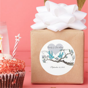 Autocollants de mariage Oiseaux Vintage Love Hot P