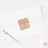 Autocollants de mariage Orange Chic Chevron (Enveloppe)