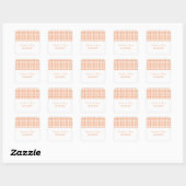 Autocollants de mariage Orange Houndstooth (Feuille)