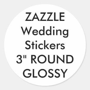 Autocollants de mariage personnalisés 3" ROND GLOS