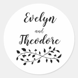 Autocollants de mariage personnalisés avec noms mi