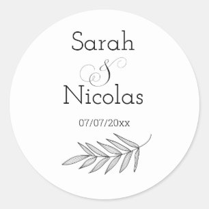 Autocollants de mariage personnalisés minimalistes
