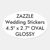 Autocollants de mariage personnalisés OVAL GLOSSY (Devant)
