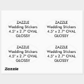 Autocollants de mariage personnalisés OVAL GLOSSY (Feuille)