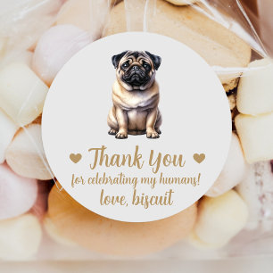 Autocollants de mariage personnalisés pour Pug