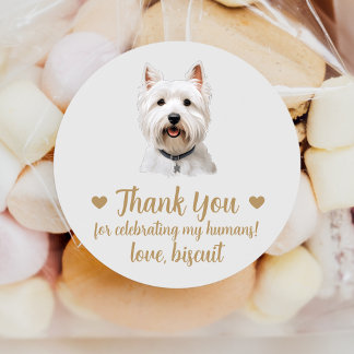 Autocollants de mariage pour chien Terrier West Hi