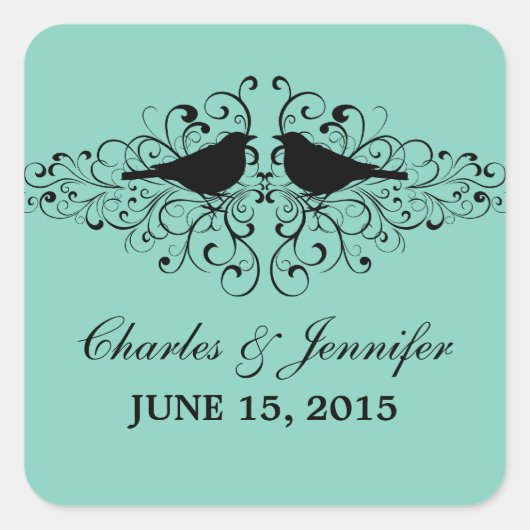 Autocollants de mariage pour Inséparable Aqua (Devant)