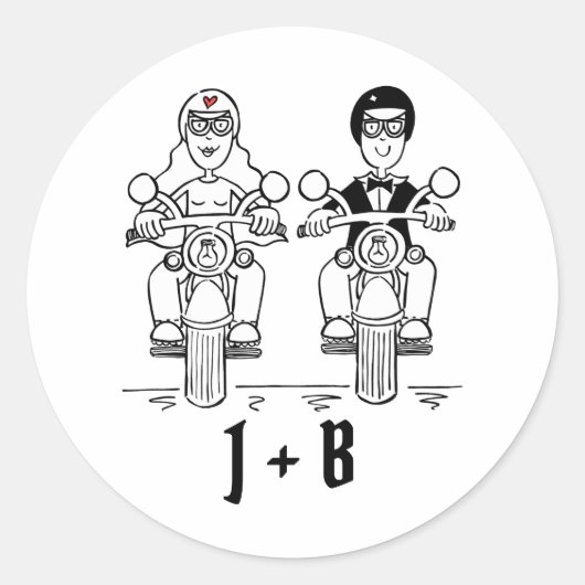Autocollants de mariage pour motocyclette personna (Devant)