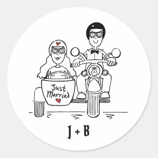 Autocollants de mariage pour motocyclette personna (Devant)