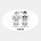 Autocollants de mariage pour motocyclette personna (Devant)