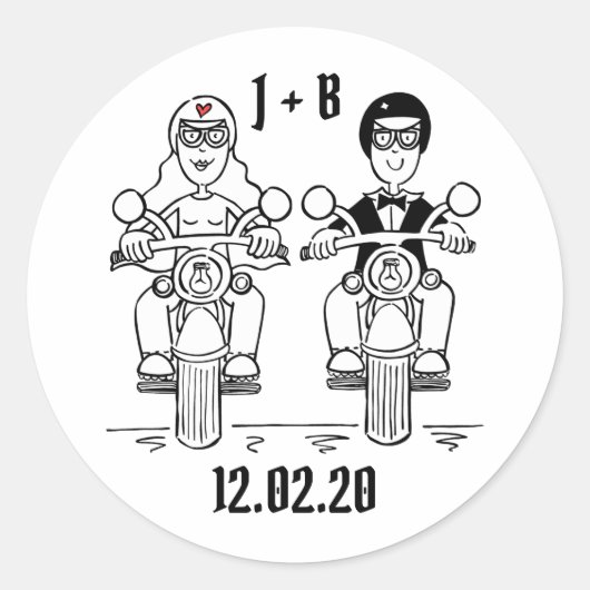 Autocollants de mariage pour motocyclette personna (Devant)