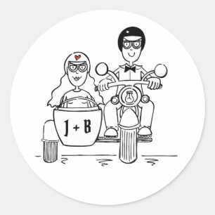 Autocollants de mariage pour motocyclette personna