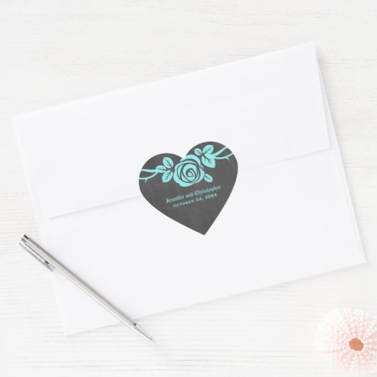 Autocollants de mariage pour Rose Aqua (Enveloppe)