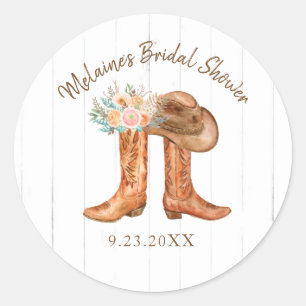 Autocollants de mariage rond rustiques