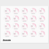 Autocollants de mariage rose et gris (Feuille)