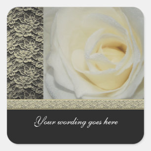 Autocollants de mariage - roses blanches personnal