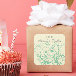 Autocollants de mariage Tourbillons d'oiseaux amou