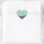 Autocollants de mariage verts et violets de printe (Sac)