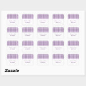 Autocollants de mariage violet Houndstooth (Feuille)
