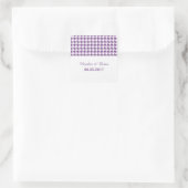 Autocollants de mariage violet Houndstooth (Sac)