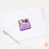 Autocollants de mariage violet Rose en Merci flora (Enveloppe)