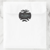 Autocollants de mariage Zebra monogram (Sac)