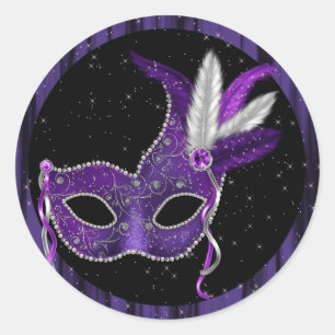 Autocollants de masquerade élégants noirs et viole