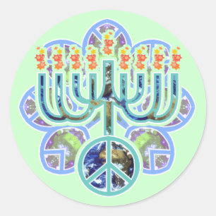 Autocollants de Menorah de paix de la terre